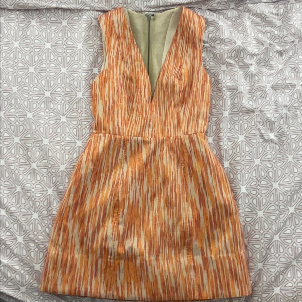 Alice and Oliva Orange pink gold cocktail dress